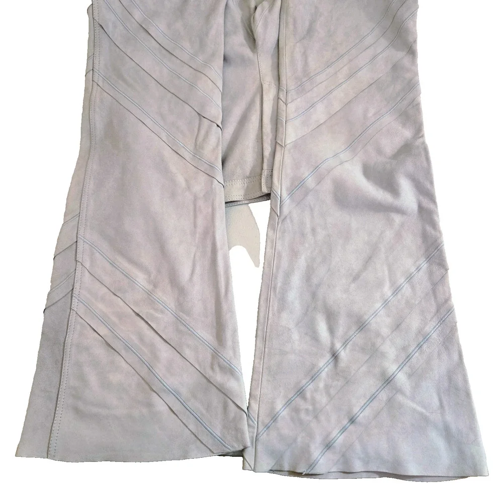 Alberta Ferretti vintage detailed suede leather size 6 pant Y2K NWT - Picture 13 of 14